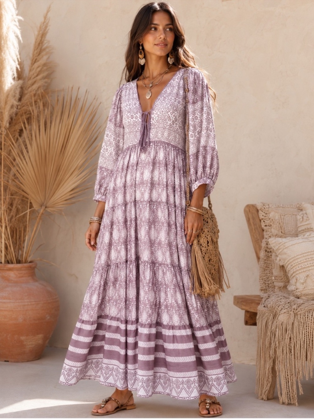 Daughters of India Jasmine Maxi Dress jasmine floral
